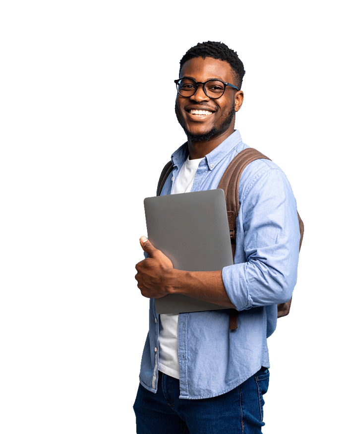 young man and laptop